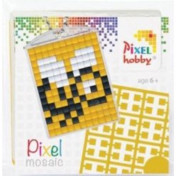   Pixel kulcstartókészítő szett 1 kulcstartó alaplappal, 3 színnel, méhecske