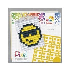   Pixel kulcstartókészítő szett 1 kulcstartó alaplappal, 3 színnel, smiley, emoji