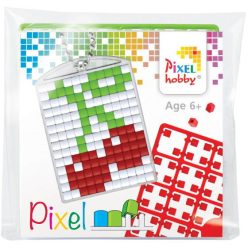   Pixel kulcstartókészítő szett 1 kulcstartó alaplappal, 3 színnel, cseresznye