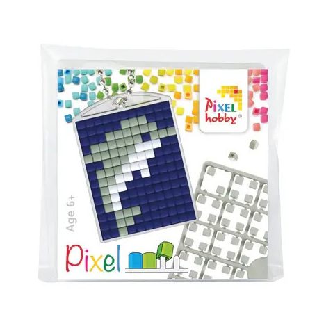 Pixel kulcstartókészítő szett 1 kulcstartó alaplappal, 3 színnel, delfin