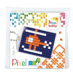   Pixel kulcstartókészítő szett 1 kulcstartó alaplappal, 3 színnel, helikopter