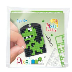   Pixel kulcstartókészítő szett 1 kulcstartó alaplappal, 3 színnel, dínoszaurusz