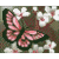   Pixel szett 1 normál alaplappal, színekkel, pillangó virágokkal (801003)