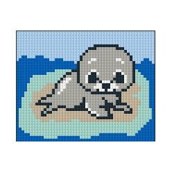  Pixel szett 1 normál alaplappal, színekkel, bébifóka (801034)