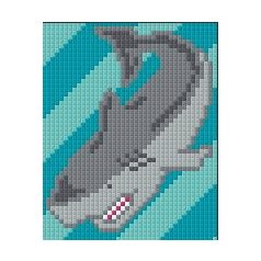 Pixel szett 1 normál alaplappal, színekkel, cápa (801052)