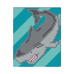 Pixel szett 1 normál alaplappal, színekkel, cápa (801052)