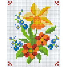   Pixel szett 1 normál alaplappal, színekkel, virágok (801074)