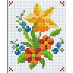   Pixel szett 1 normál alaplappal, színekkel, virágok (801074)