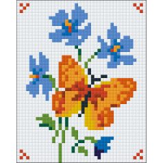   Pixel szett 1 normál alaplappal, színekkel, sárga pillangó (801086)