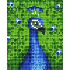 Pixel szett 1 normál alaplappal, színekkel, páva (801215)