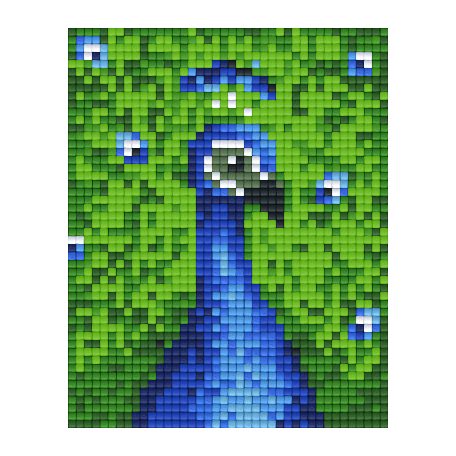 Pixel szett 1 normál alaplappal, színekkel, páva (801215)