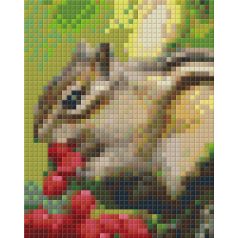   Pixel szett 1 normál alaplappal, színekkel, csíkos mókus (801236)