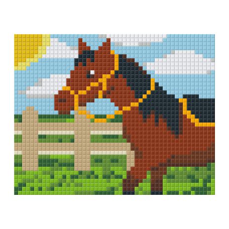 Pixel szett 1 normál alaplappal, színekkel, ló (801250)