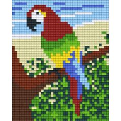   Pixel szett 1 normál alaplappal, színekkel, papagáj (801251)