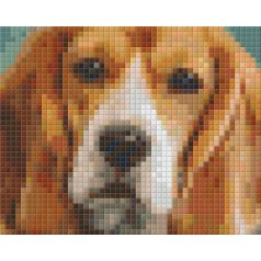   Pixel szett 1 normál alaplappal, színekkel, kutya, basset hound (801301)