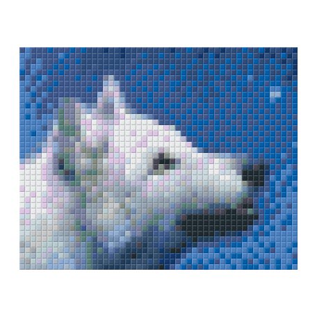 Pixel szett 1 normál alaplappal, színekkel, farkas (801302)