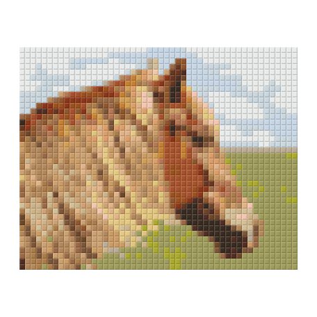 Pixel szett 1 normál alaplappal, színekkel, ló (801304)