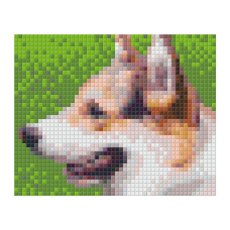 Pixel szett 1 normál alaplappal, színekkel, kutya (801311)