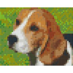   Pixel szett 1 normál alaplappal, színekkel, kutya, beagle (801312)