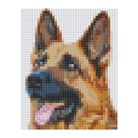 Pixel szett 1 normál alaplappal, színekkel, kutya, németjuhász (801313)