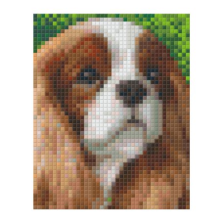 Pixel szett 1 normál alaplappal, színekkel, kutya, logó fülű (801319)