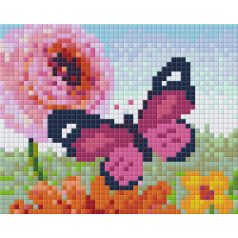   Pixel szett 1 normál alaplappal, színekkel, pillangó (801339)