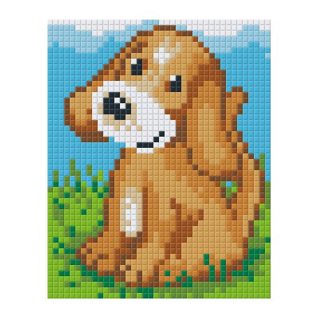 Pixel szett 1 normál alaplappal, színekkel, kutya (801348)