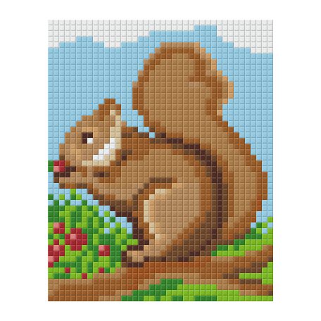 Pixel szett 1 normál alaplappal, színekkel, mókus (801350)