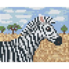 Pixel szett 1 normál alaplappal, színekkel, zebra (801358)