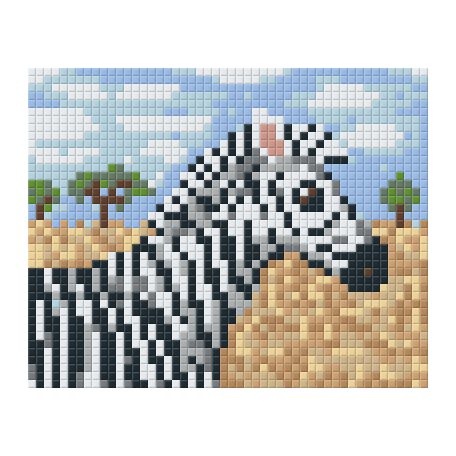Pixel szett 1 normál alaplappal, színekkel, zebra (801358)