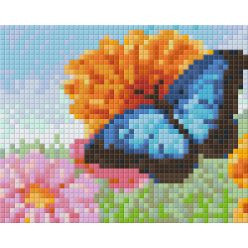  Pixel szett 1 normál alaplappal, színekkel, pillangó virágokkal (801364)