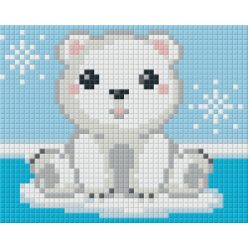   Pixel szett 1 normál alaplappal, színekkel, jegesmedve, bébi (801366)