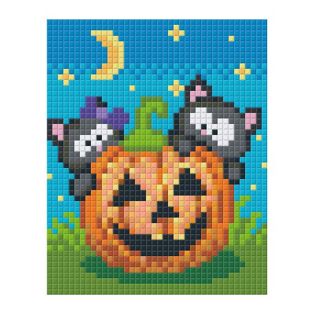 Pixel szett 1 normál alaplappal, színekkel, halloween (801404)