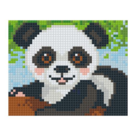 Pixel szett 1 normál alaplappal, színekkel, panda (801406)
