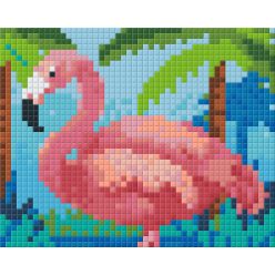   Pixel szett 1 normál alaplappal, színekkel, flamingó (801410)