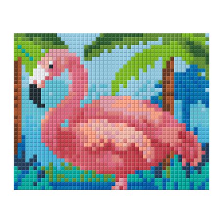 Pixel szett 1 normál alaplappal, színekkel, flamingó (801410)
