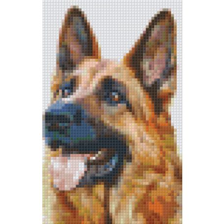 Pixel szett 2 normál alaplappal, színekkel, kutya, németjuhász (802093)