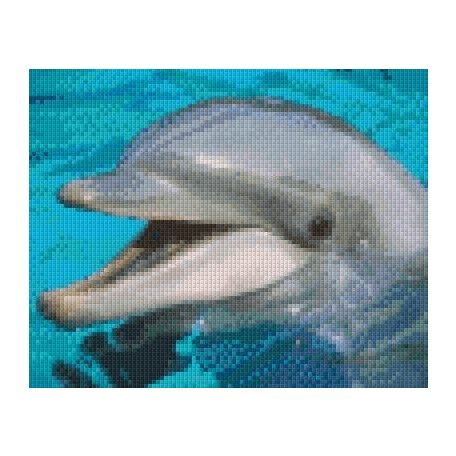 Pixel szett 4 normál alaplappal, színekkel, delfin (804016)