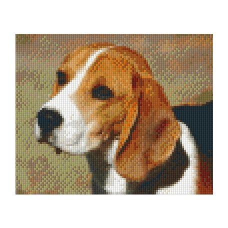 Pixel szett 4 normál alaplappal, színekkel, kutya, beagle (804042)