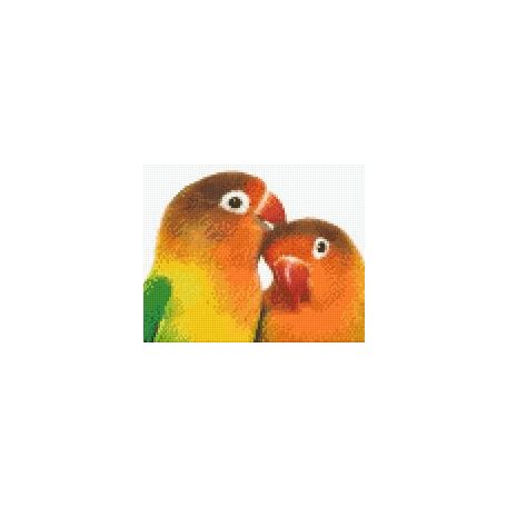 Pixel szett 4 normál alaplappal, színekkel, papagájok (804046)