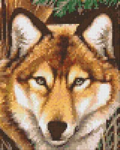 Pixel szett 4 normál alaplappal, színekkel, farkas (804050)