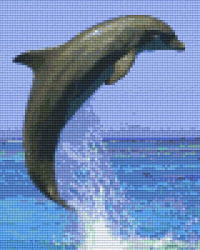 Pixel szett 4 normál alaplappal, színekkel, delfin (804223)