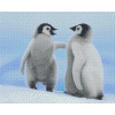   Pixel szett 4 normál alaplappal, színekkel, pingvinek (804436)
