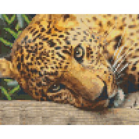 Pixel szett 4 normál alaplappal, színekkel, fekvő leopárd (804443)