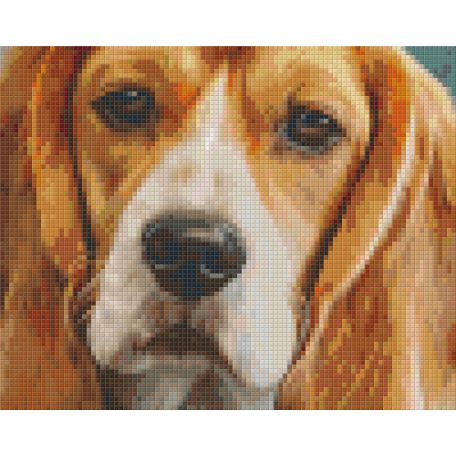 Pixel szett 4 normál alaplappal, színekkel, kutya, basset hound (804445)