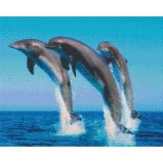   Pixel szett 9 normál alaplappal, színekkel, delfinek (809296)
