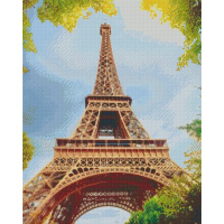 Pixel szett 16 normál alaplappal, színekkel, Eiffel-torony (816207)