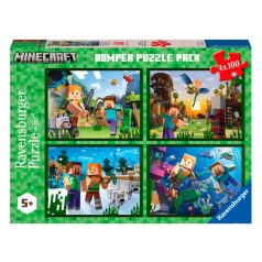 Ravensburger Puzzle 4x100 db - Minecraft