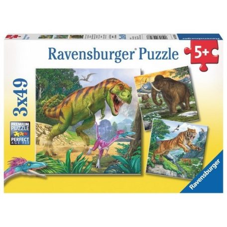 Ravensburger: Dinoszauruszok 3 x 49 darabos puzzle