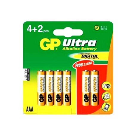 GP Ultra AAA mikro elem 6 darabos készlet